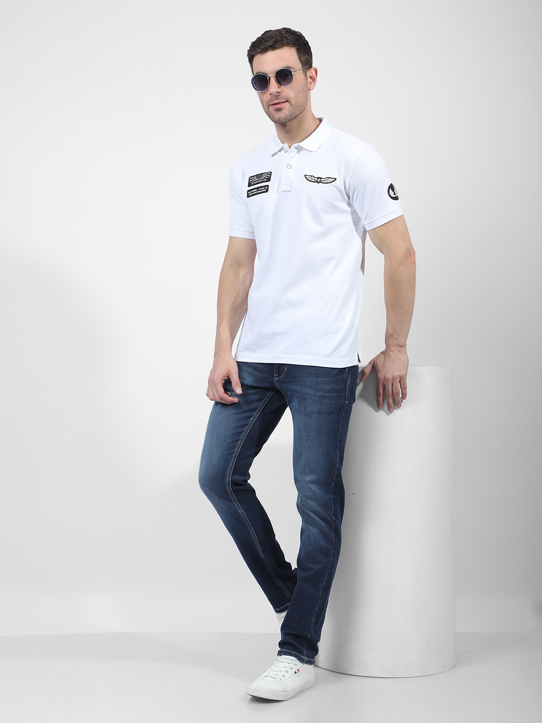 Numero Uno Men Faded Dark Blue Jeans